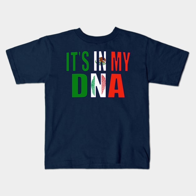 Mexican And Italian DNA Mix Flag Heritage Gift Kids T-Shirt by Just Rep It!!